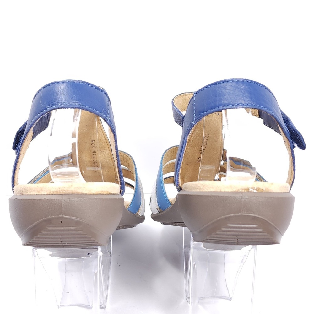 Hotter Soli Women's Leather Gladiator Sandals STD Aquatic Blue & White Size 9 - Picture 11 of 16